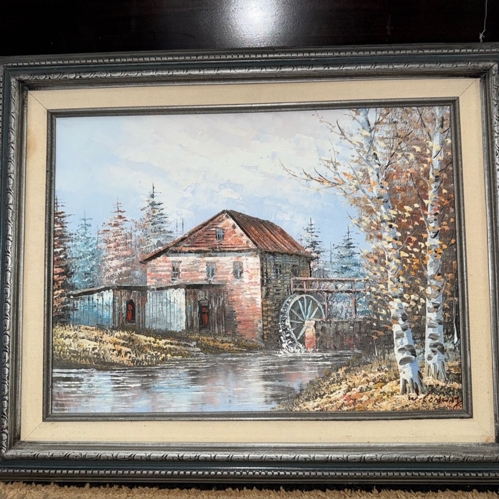 Signed William Conway Mid Century.  The Century Mill Framed Oil Painting